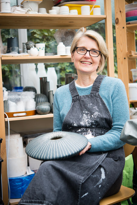 Lynne Htchinson, BLH Ceramics in her workshop 2016